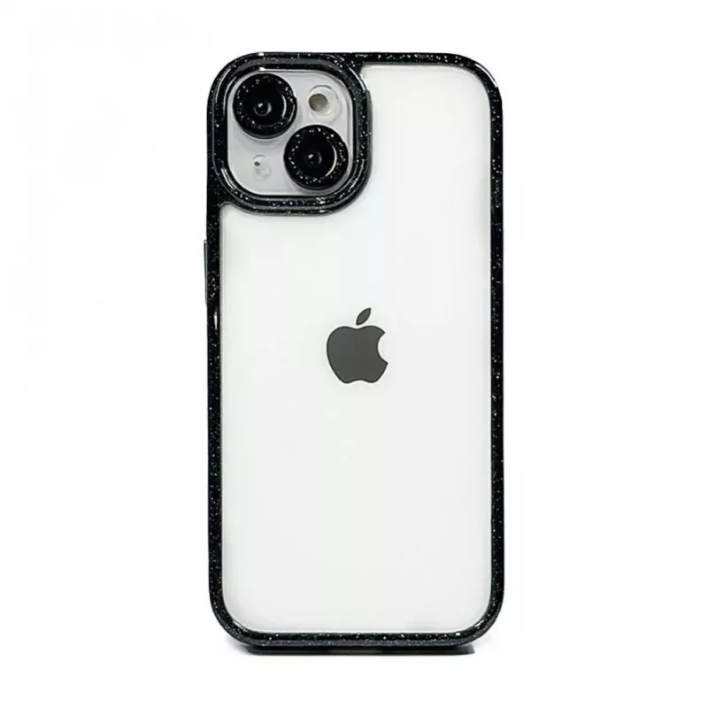 iLike Apple iPhone 15 Stars Lens Acrylic Cover Black