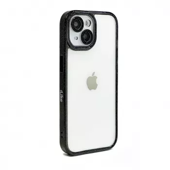 iLike Apple iPhone 15 Stars Lens Acrylic Cover Black