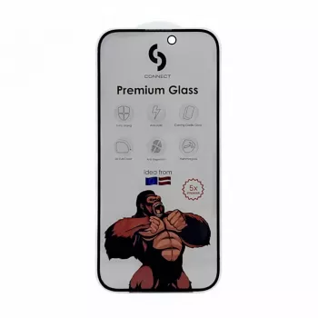 Connect Apple iPhone 14/13/13 Pro/16e/SE4 Privacy Corning Gorilla Glass Anti-Static 3D Full Cover 5X Stronger Black