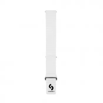 Connect 20mm Flat Head Leather - Silicone Loop Magnetic Watch Strap (130mm M/L) White