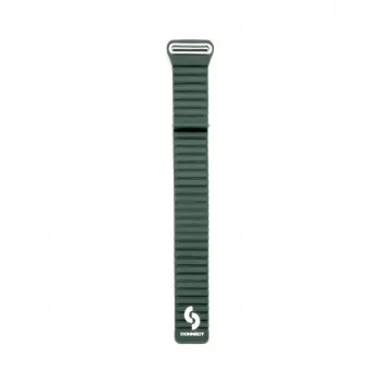 Connect 20mm Flat Head Leather-Silicone Loop Magnetic Watch Strap (130mm M/L) Forest Green