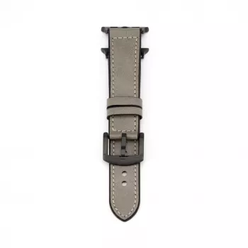 Connect Watch 38/40/41mm Silicone Patch Leather Watch Strap (132mm M/L) Silver