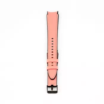 Connect 20mm Silicone Patch Leather Watch Strap (130mm M/L) Pink