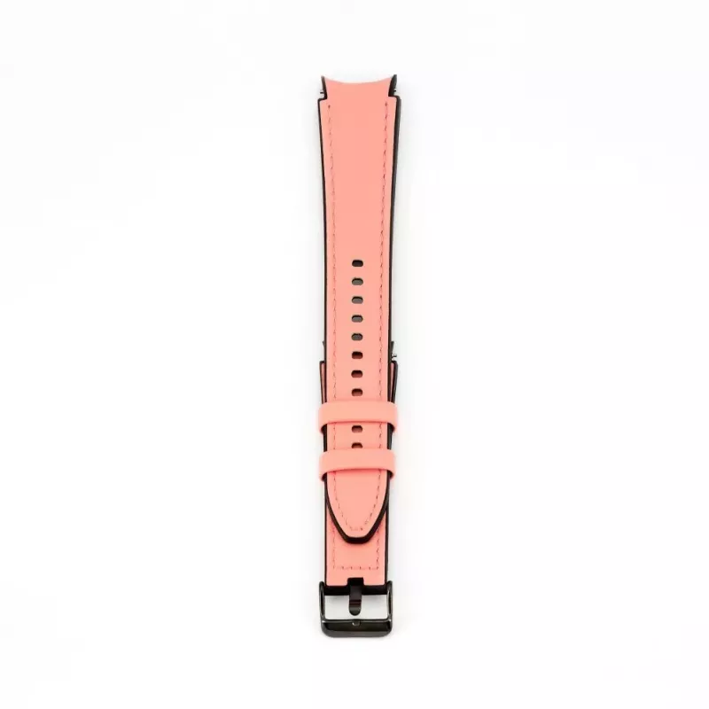 Connect 20mm Silicone Patch Leather Watch Strap (130mm M/L) Pink