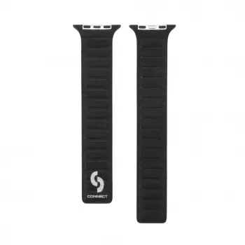 Connect Watch 38/40/41mm Fine Woven Twill Magnetic Chain Watch Strap Black