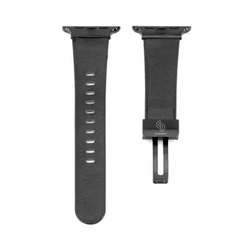 Connect Watch 42/44/45mm Single Loop Buckle Leather Watch Strap Black