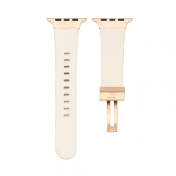 Connect Watch 42/44/45mm Single Loop Buckle Leather Watch Strap White