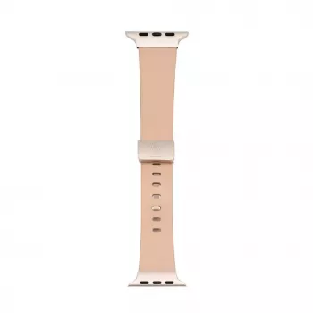 Connect Watch 42/44/45mm Single Loop Buckle Leather Watch Strap Rose Pink