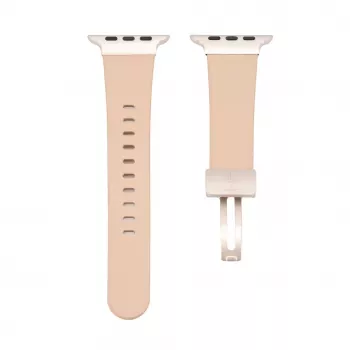Connect Watch 42/44/45mm Single Loop Buckle Leather Watch Strap Rose Pink