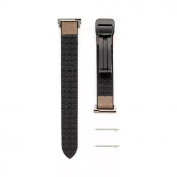 Connect 22mm Silicone Leather Watch Strap with Magnetic Wine Red