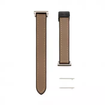 Connect 22mm Silicone Leather Watch Strap with Magnetic Wine Red