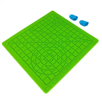 iLike S2 Silikoninis Kilimėlis (18x18 cm) Saugiam 3D Spausdinimo Rašiklio Naudojimui + 2 Pirštų Gaubtuvai Žalia