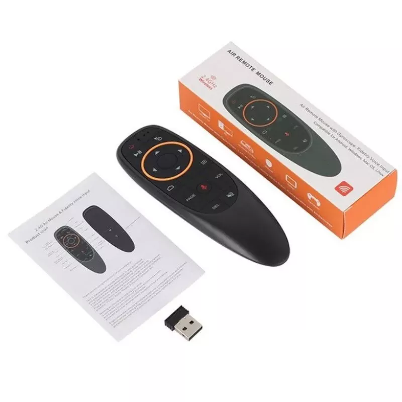 CP G10s Universal Smart TV Air Mouse - Belaidis / IR nuotolinio valdymo pultas su balsu ir giroskopu Juodas