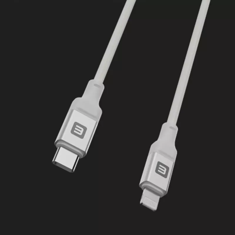 Evelatus USB-C to Lightning kabelis 1,2 m 60W (MFI09) Aliuminio korpusas Pintas Baltas