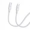 Evelatus USB-C į USB-C Silikoninis laidas 1,2 m 60W / 20V 3A Baltas