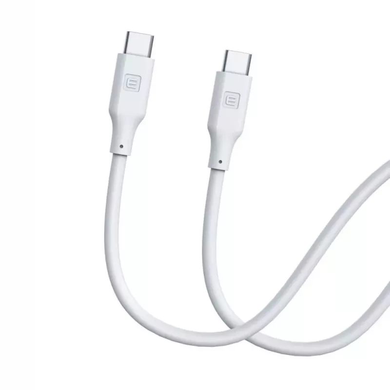 Evelatus USB-C į USB-C Silikoninis laidas 1,2 m 60W / 20V 3A Baltas