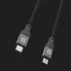 Evelatus USB-C to Lightning laidas 1,2m 60W MFi sertifikuotas pintas nailonas aliuminio korpusas juodas