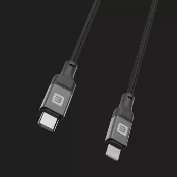 Evelatus USB-C to Lightning laidas 1,2m 60W MFi sertifikuotas pintas nailonas aliuminio korpusas juodas