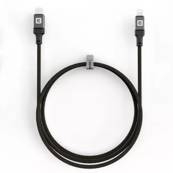 Evelatus USB-C to Lightning laidas 1,2m 60W MFi sertifikuotas pintas nailonas aliuminio korpusas juodas
