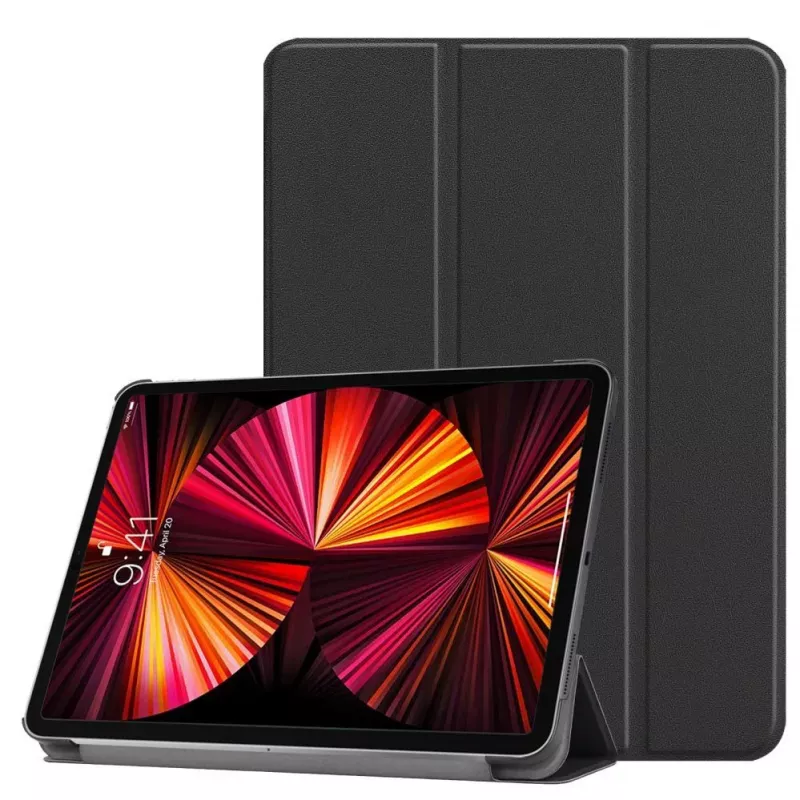iLike Galaxy Tab S8 Plus 12.4 X800 X806 / S7 Lite T730 T736 Tri-Fold Eco-Leather Stand Case Black