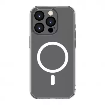 Connect Apple iPhone 15 Pro Max Skaidrus Dėklas su Magnetiniu Laikikliu ir Apsaugota Kamera