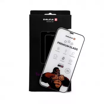 Evelatus Apple iPhone 15 Pro Max Corning Gorilla Glass Anti-Static 3D Full Cover 10X Stronger Screen Protector Black