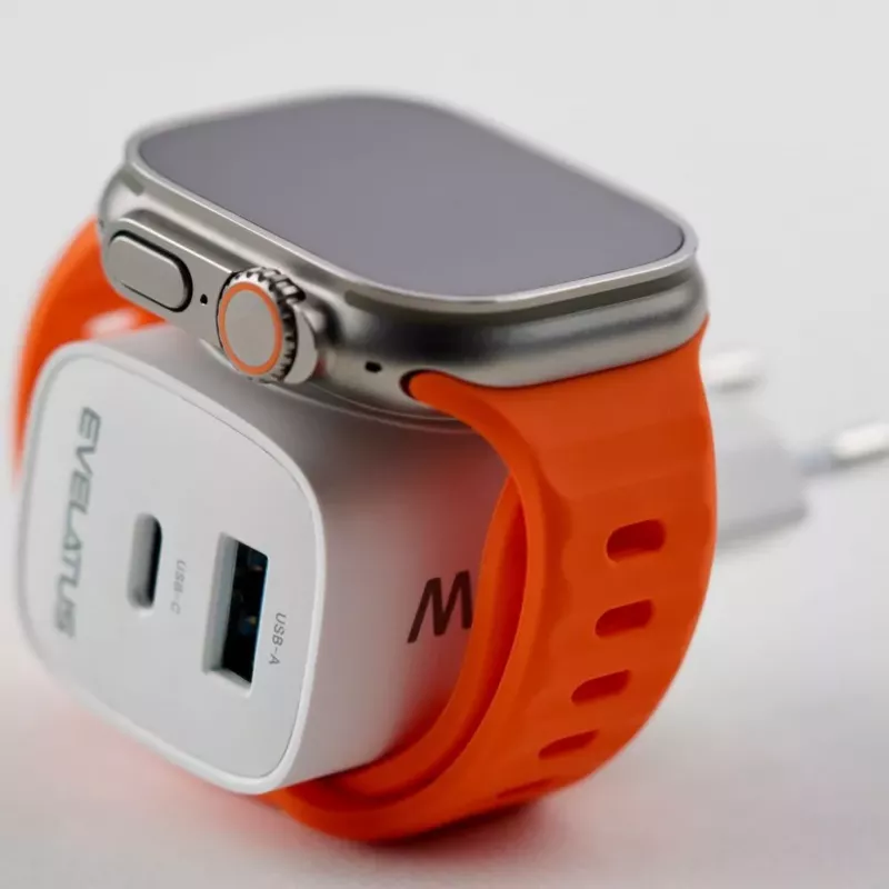 Evelatus 2 in 1 Įkroviklis 20W Max USB-C+USB-A:15W Max USB-C+USB-A+Belaidis:15W+2W 17W Max Baltas