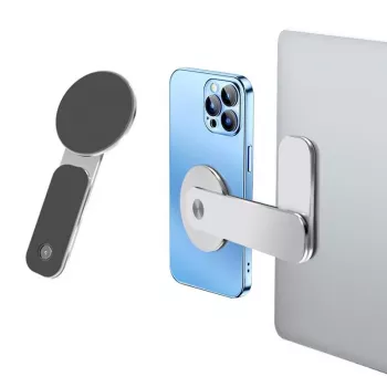 iLike Universal P65 Aliumininis Magnetinis Laikiklis išmaniesiems telefonams prie monitoriaus šono, sidabrinis