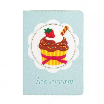 iLike Samsung Galaxy Tab A9 Plus 11 colių planšetinio kompiuterio dėklas, cupcake dizainas, aplanko stiliaus, įvairiaspalvis
