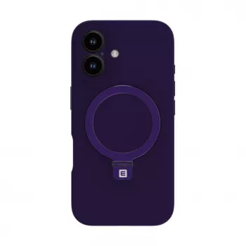 Evelatus Apple iPhone 16 Premium Magsafe with Stand Soft Touch Silicone Case Purple