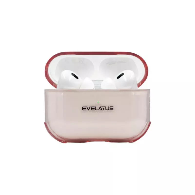 Evelatus Apple AirPods Pro TPU apsauginis dėklas permatomas rožinis