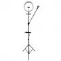 iLike S12 LED Selfie 31cm Ring Light Lamp + Tripod Stand 2,1m + Shelf & 3x Phone / Mic Holder Black