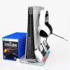 iLike DZ504 Slim Multi Dock Station, skirta PlayStation 5 PS5 valdikliams, su aušinimo ventiliatoriais ir RGB, juoda