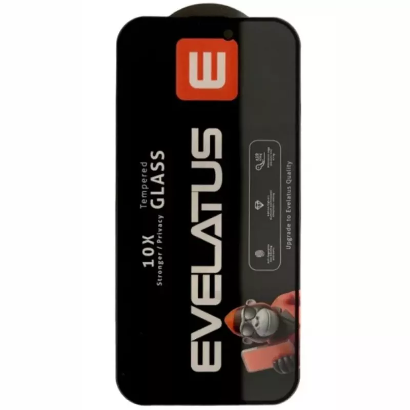 Evelatus Samsung Galaxy S26 Edge / S26 Plus Privacy Corning Gorilla Glass Anti-Static 3D Full Cover 10X Stronger Black