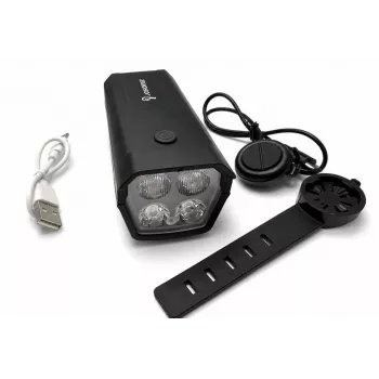 iLike Įkraunamas Dviračio Priekinis Žibintas su 120dB Elektriniu Garsiniu Signalu, 300 Liumenų LED Dviračio Šviesa, USB Įkraunamas, Vairo Nuotolinis Jungiklis