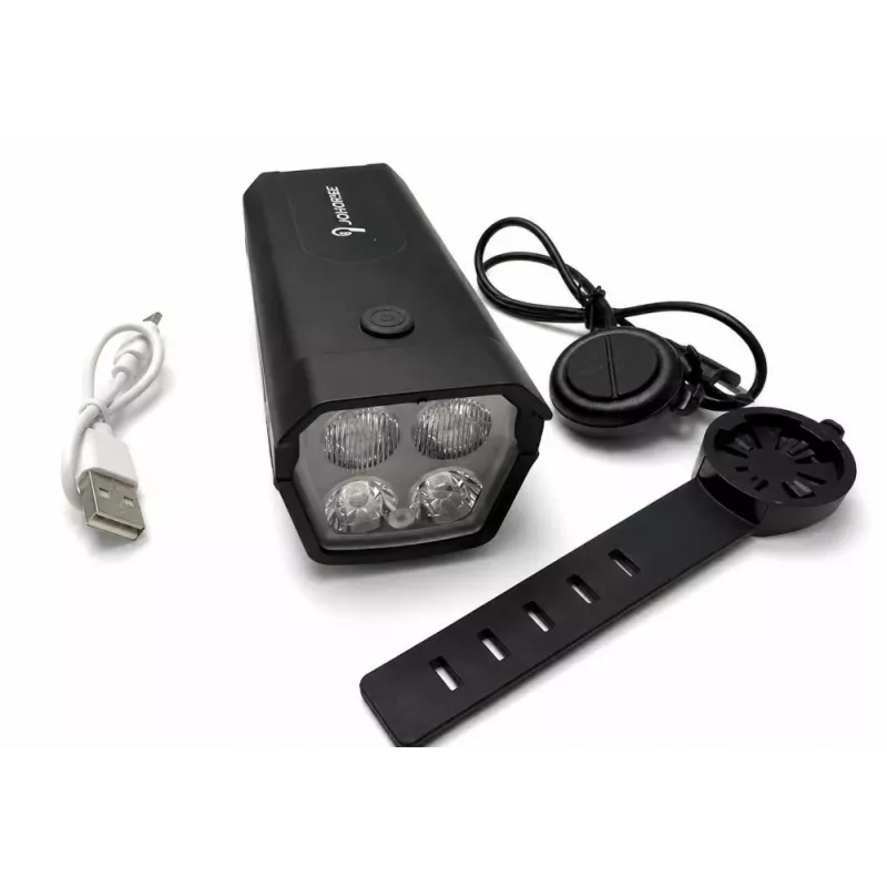 iLike Įkraunamas Dviračio Priekinis Žibintas su 120dB Elektriniu Garsiniu Signalu, 300 Liumenų LED Dviračio Šviesa, USB Įkraunamas, Vairo Nuotolinis Jungiklis