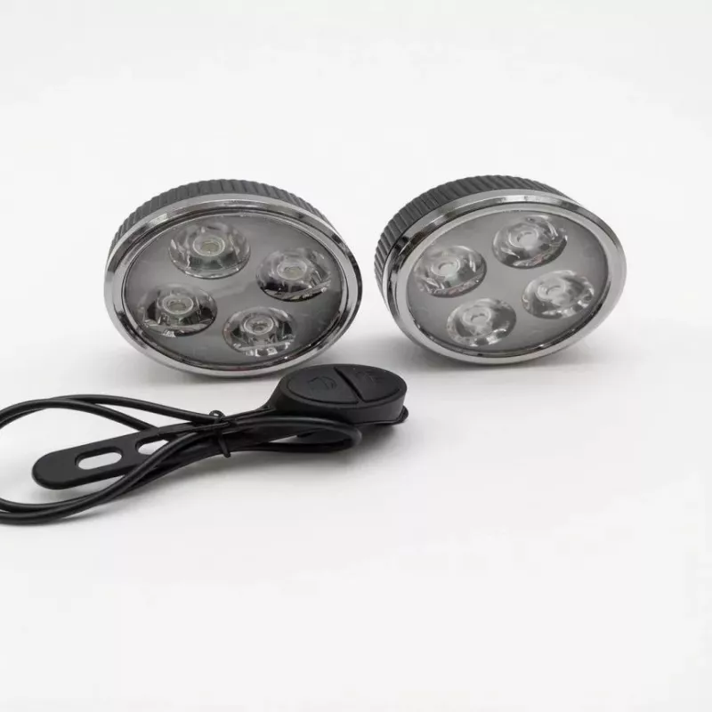 iLike USB Įkraunamas 4-LED Dviračio Žibintų Rinkinys – Priekiniai ir Galiniai Dviračio Žibintai su 120dB Garsiniu Signalu