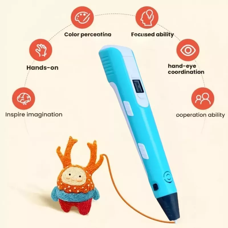 iLike 3D rašymo rašiklis su LCD ekranu | Ultimate Multicolor 3D Printer Pen Purple