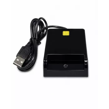 iLike USB Smart Card Reader, Contact IC Card Reader for Digital Signature, eID, Banking & Government Cards Black
