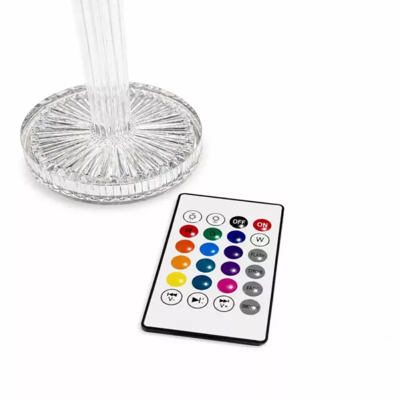 iLike Crystal Touch RGB LED stalinė lempa su Bluetooth garsiakalbiu, naktine šviesa ir nuotolinio valdymo pulteliu