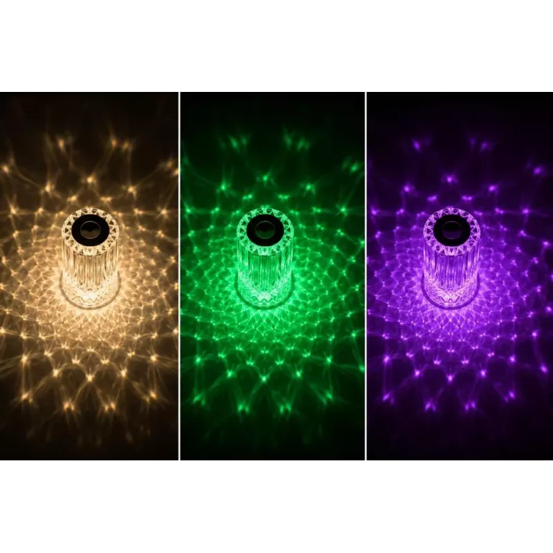iLike Crystal Touch RGB LED stalinė lempa su Bluetooth garsiakalbiu, naktine šviesa ir nuotolinio valdymo pulteliu
