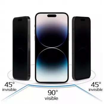 iLike Apple iPhone 16 Pro Max Grūdinto stiklo privatumo apsauga juoda