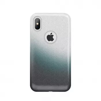 iLike Apple iPhone X / iPhone XS Gradient Glitter 3in1 Case Smoked