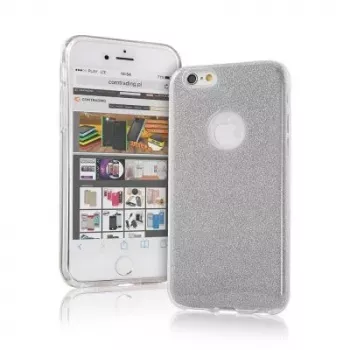 iLike Apple iPhone X / iPhone XS Glitter 3 in 1 Back Case sidabrinis