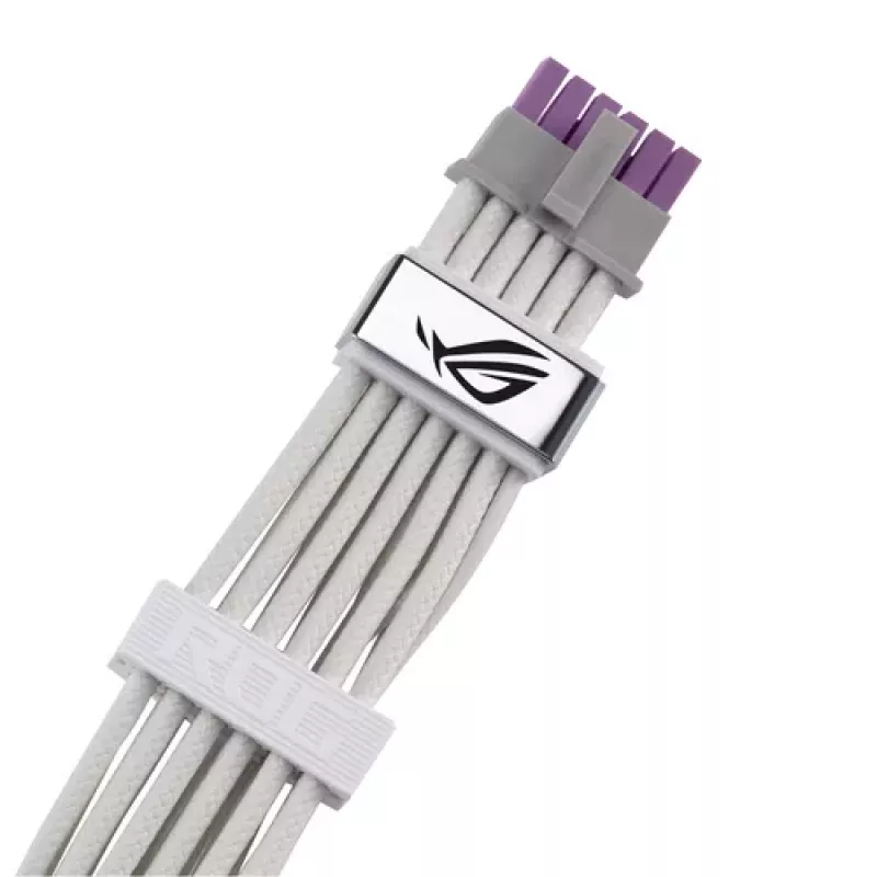 ASUS ROG EQUALIZER White Edition GPU Power Cable - 16-pin 12VHPWR to 3x8-pin PCIe - 700mm White
