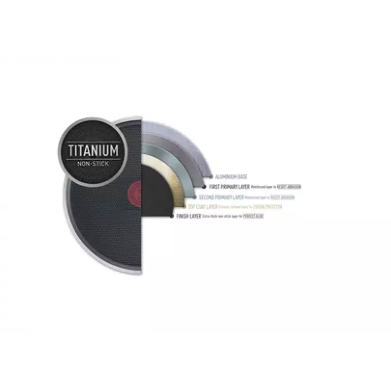TEFAL Easy Plus keptuvė 24 cm, fiksuota rankena, juoda, titano nelipni danga, ne indukcijai