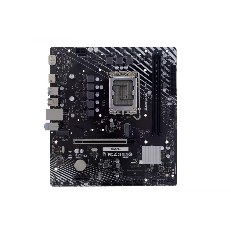 BIOSTAR H810MTE 2.0 pagrindinė plokštė, Intel H810, LGA 1700, DDR4, Micro ATX