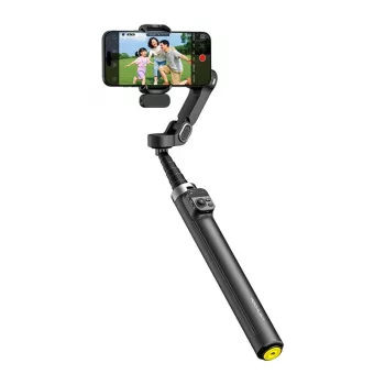 AOCHUAN Smart V3 išmaniojo telefono gimbalas su AI sekimu, papildomu apšvietimu, nuotolinio valdymo pulteliu, trikoju ir selfie lazda, juodas
