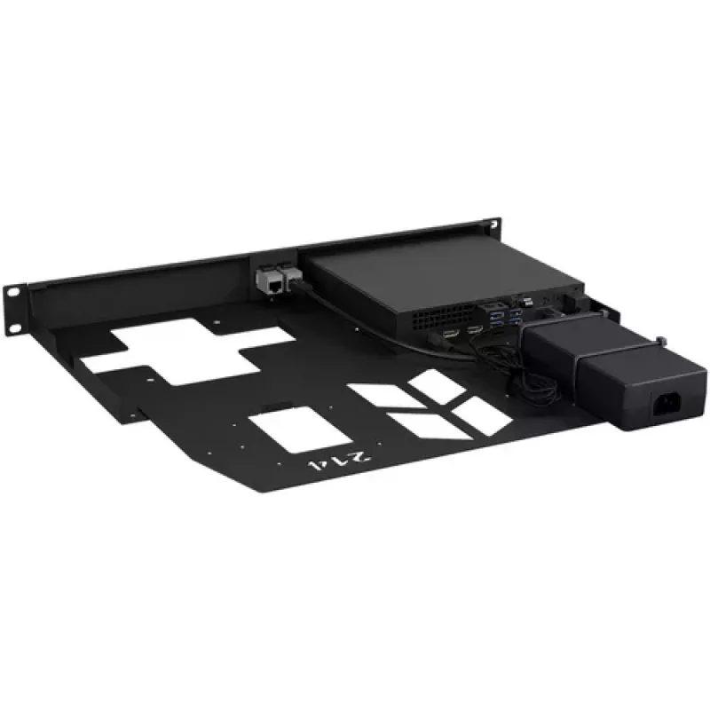Rackmount.IT komplektas, skirtas Dell OptiPlex MFF – 1U 19 colių stelažinis laikiklis, juodas