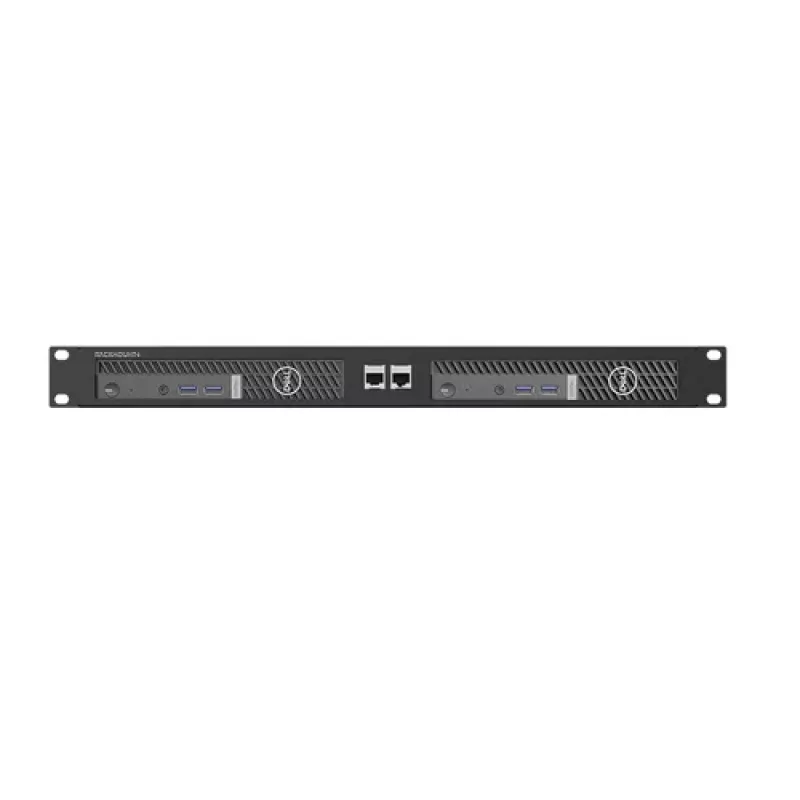 Rackmount.IT komplektas, skirtas Dell OptiPlex MFF – 1U 19 colių stelažinis laikiklis, juodas